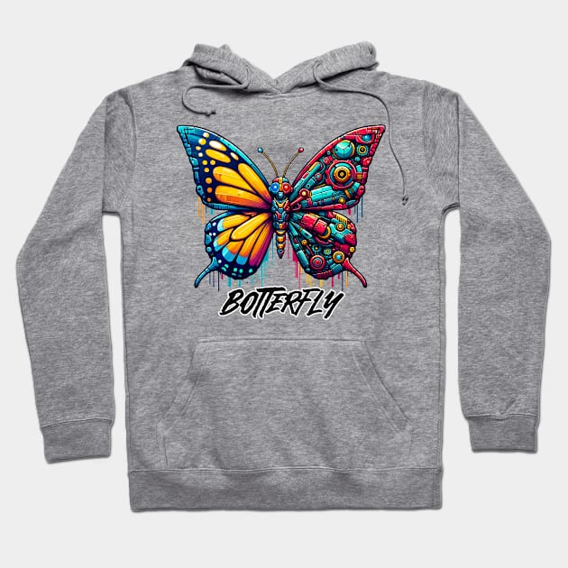 Butterfly is a Robot Vibrant Hoodie by DrextorArtist